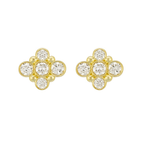 LPL Collection 18K Yellow Gold and Diamond Studs