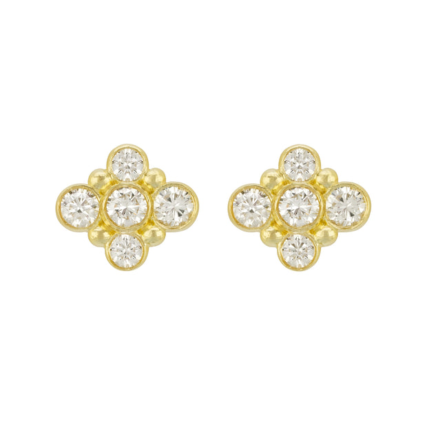 LPL Collection 18K Yellow Gold and Diamond Studs