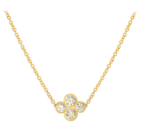 An 18k yellow gold necklace featuring the "Anderson" design with 4 diamonds