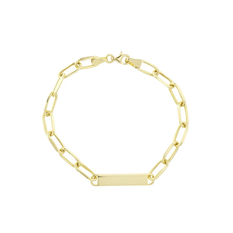 14k Yellow Gold Bar and Link Bracelet