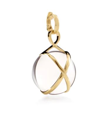 L. Klein 18k Yellow Gold Crystal Pendant with Chain