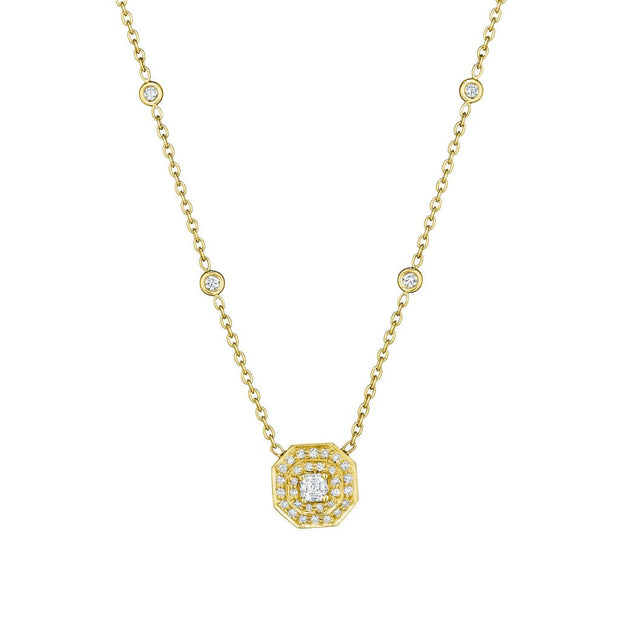 Penny Preville 18k Yellow Gold Asscher-Cut Diamond Necklace