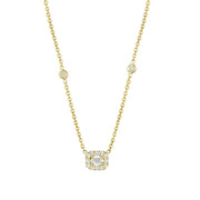 Penny Preville 18k Yellow Gold Petite Emerald Shape Diamond Necklace