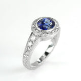 Oval Sapphire and Diamond Ring side view