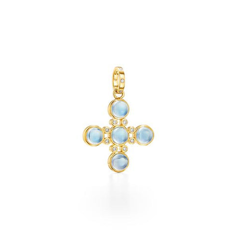 Temple St. Clair 18k Yellow Gold and Moonstone Cross