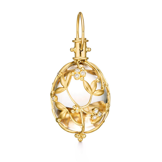 Temple St. Clair 18k Yellow Gold Vine Rock Crystal and Diamond Amulet
