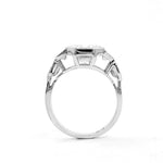 Platinum Modified Asscher Cut Diamond Ring