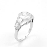 Platinum Modified Asscher Cut Diamond Ring