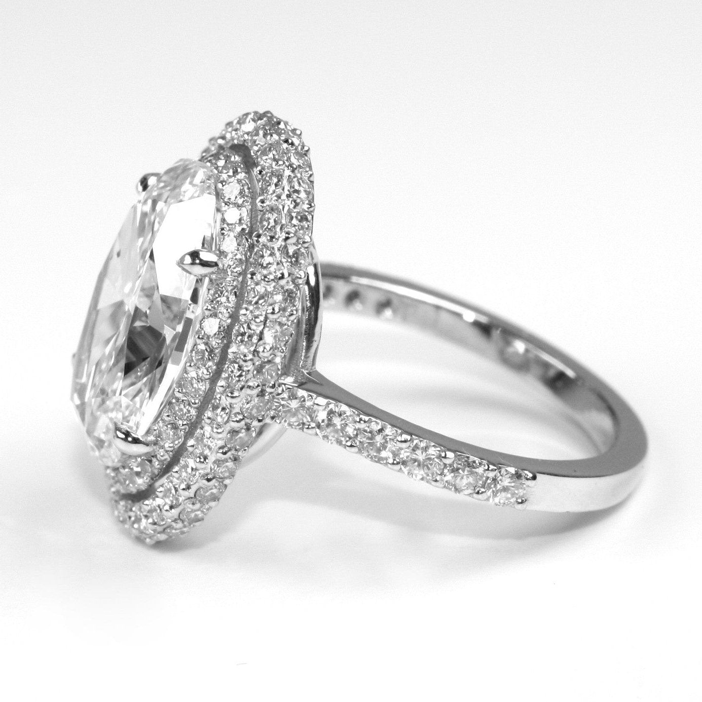 Platinum Oval Diamond with Halo Ring