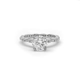 A platinum round brilliant cut diamond ring 