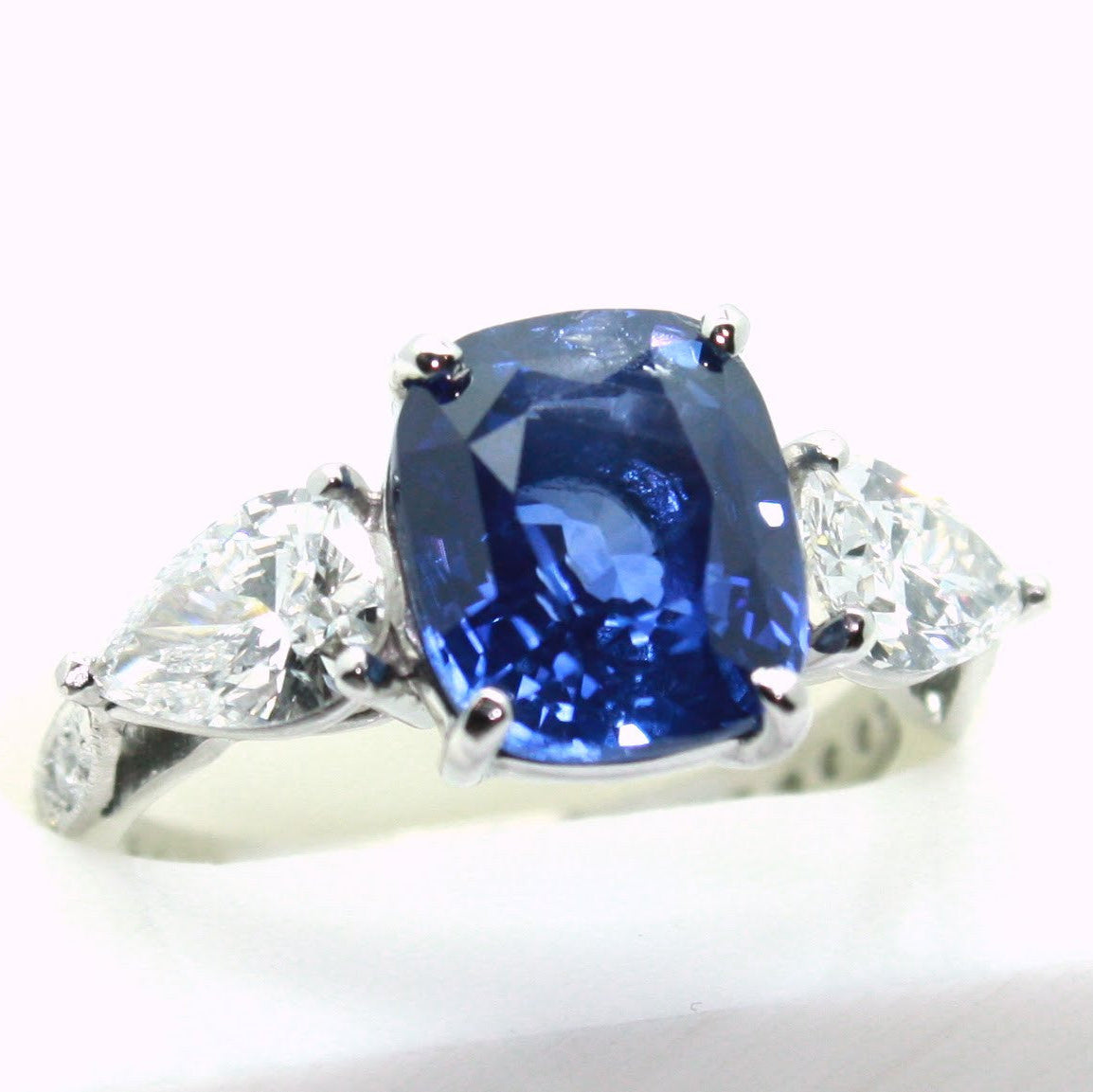 Platinum Sapphire and Diamond Ring