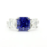 custom designedplatinum sapphire and diamond ring