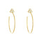 A pair of 18k yellow gold hoop earrings with bezel-set diamonds