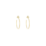 A pair of 18k yellow gold hoop earrings with bezel-set diamonds