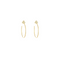 A pair of 18k yellow gold hoop earrings with bezel-set diamonds
