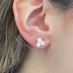Polly diamond studs on model