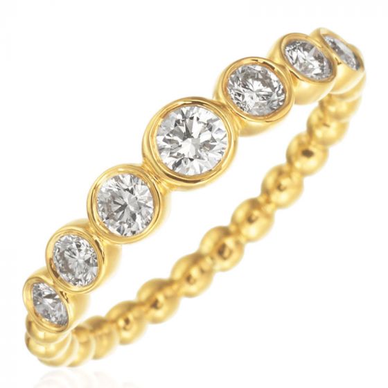 Gumuchian 18k Yellow Gold Medium Nutmeg Diamond Bezel Ring