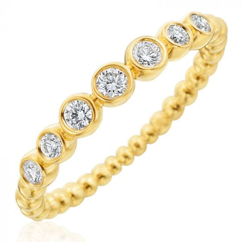 Gumuchian 18k Yellow Gold Small Nutmeg Diamond Bezel Ring