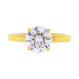 18K Gold Round Brilliant Cut Solitaire Diamond Ring