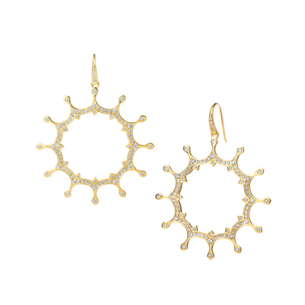 Syna 18k Yellow Gold Starburst Earrings with Diamonds