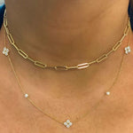 Sarah 3 station diamond by the yard necklace on model