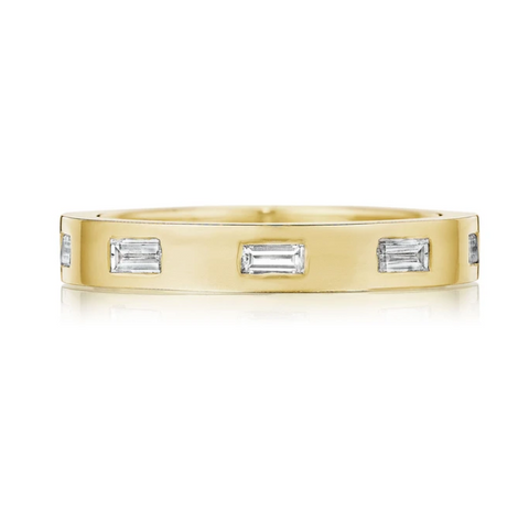 Penny Preville 18k Yellow Gold Baguette Station Diamond Band