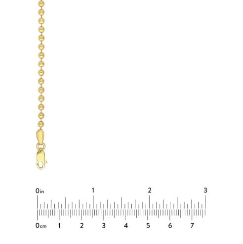 14k Yellow Gold Beaded Chain 3.00 mm