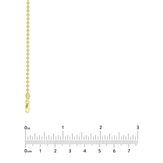 14k Yellow Gold Beaded Chain 2.5 mm