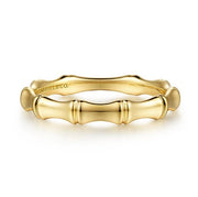 14k Yellow Gold Bamboo Shape Stackable Ring