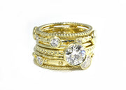 Yellow Gold and Diamond Stacking Ring