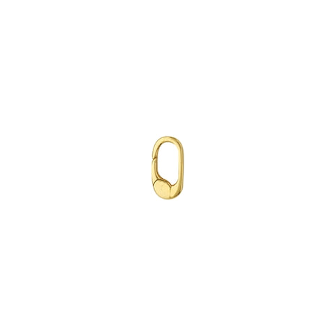 14k Yellow Gold Mini Oval Push Lock