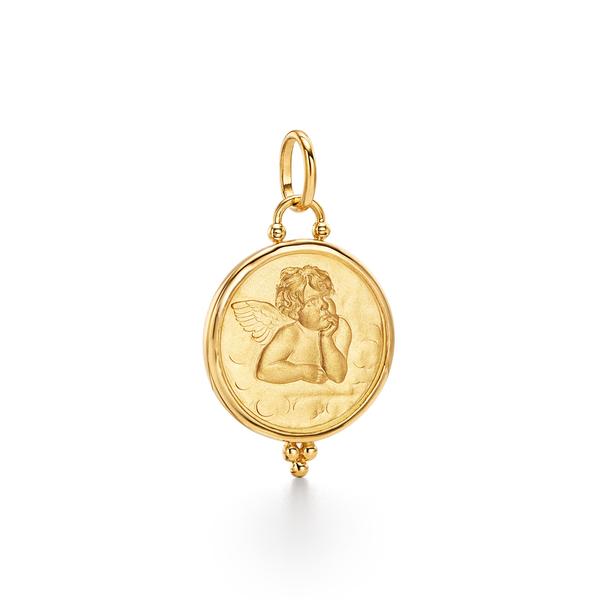 Temple St Clair 18K Gold Large Angel Pendant