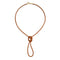 A brown leather cord necklace with a 18K yellow gold clasp designed by Temple St Clair
