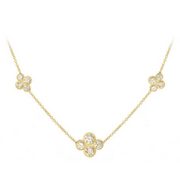 LPL Signature Collection 18k Yellow Gold Large 3 Station Diamond Necklace