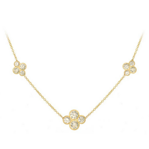 LPL Signature Collection 18k Yellow Gold Large 3 Station Diamond Necklace