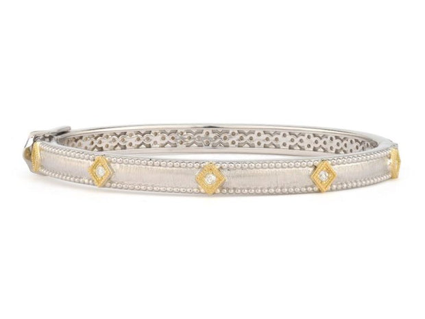 Jude Frances Sterling Silver and 18k Yellow Gold Kite Shaped Bangle