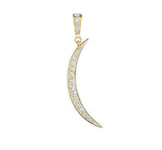 Penny Preville 18k Yellow Gold and Diamond Crescent Pendant