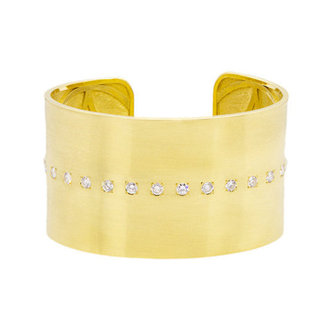 LPL Signature Collection "The Cary" 18kt Yellow Gold and Diamond Cuff