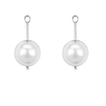 14K white gold detachable pearl drops