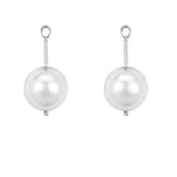 14K white gold detachable pearl drops