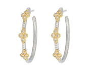 Jude Frances 18k Yellow Gold Diamond and Sterling Silver Medium Hoops
