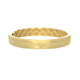 18K gold custom designed bracelet engraved with names 