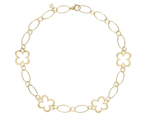 L. Klein 18k Yellow Gold Large Fiore Link Necklace