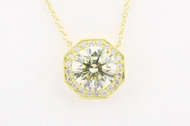 18kt yellow gold and diamond pendant