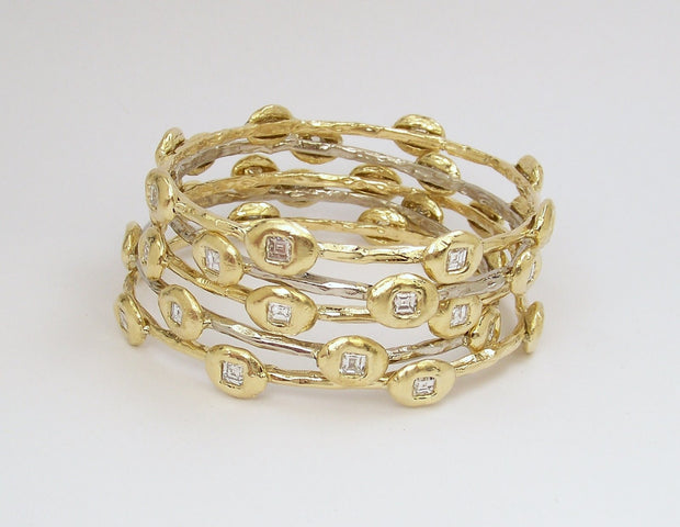 18kt  Yellow Gold Custom Bangle Bracelets