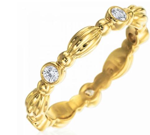 Gumuchian 18K Yellow Gold Stackable Ring with Diamonds