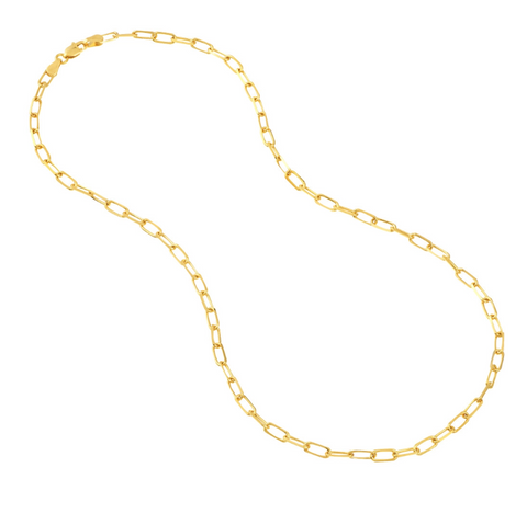 14K Yellow Gold 3.1mm Paperclip Chain