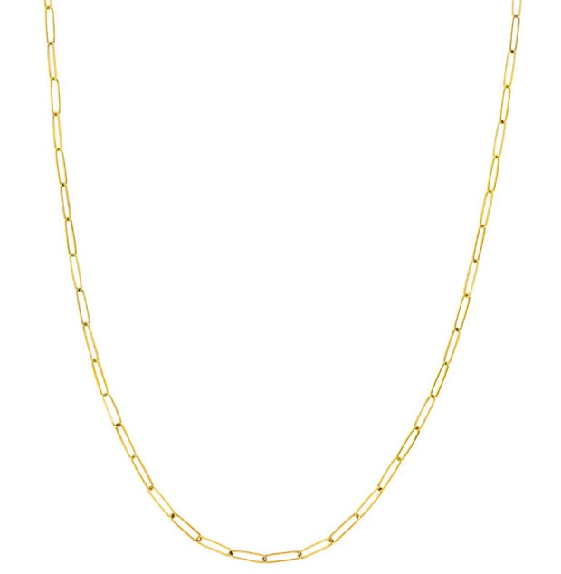 14K Yellow Gold Elongated Link Necklace