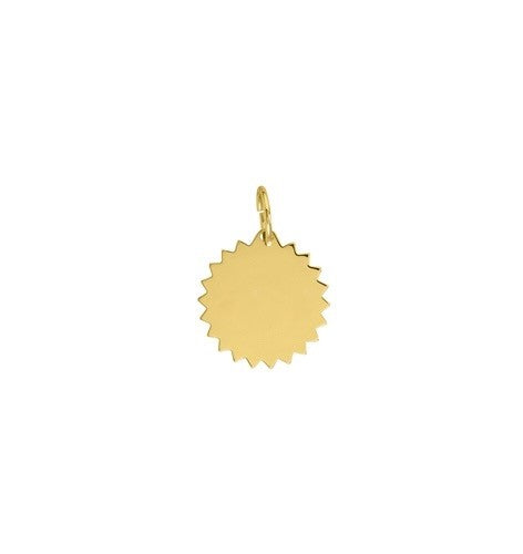 14k Yellow Gold Spiked Disc