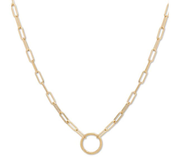 L. Klein 18k Yellow Gold Paperclip Link with Round Enhancer